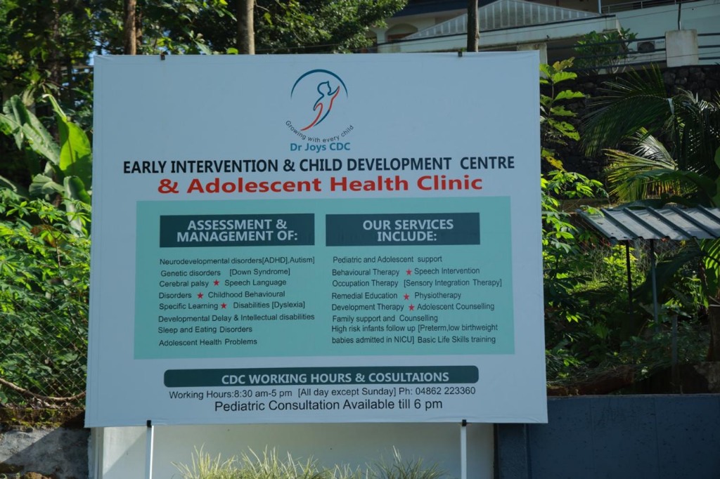 Comprehensive services and clinic hours signboard at Dr Joys CDC